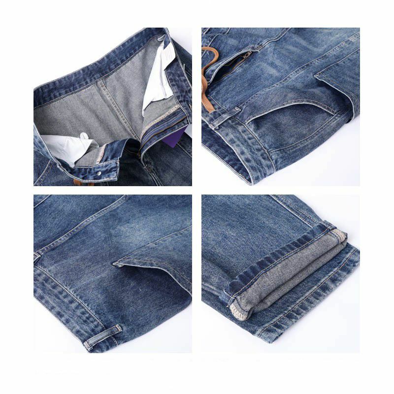 Invisible Open Crotch Outdoor Sex Denim Men's Pants Loose Retro Denim Trousers Hip Hop Big Pocket Workwear Casual cargo clothes