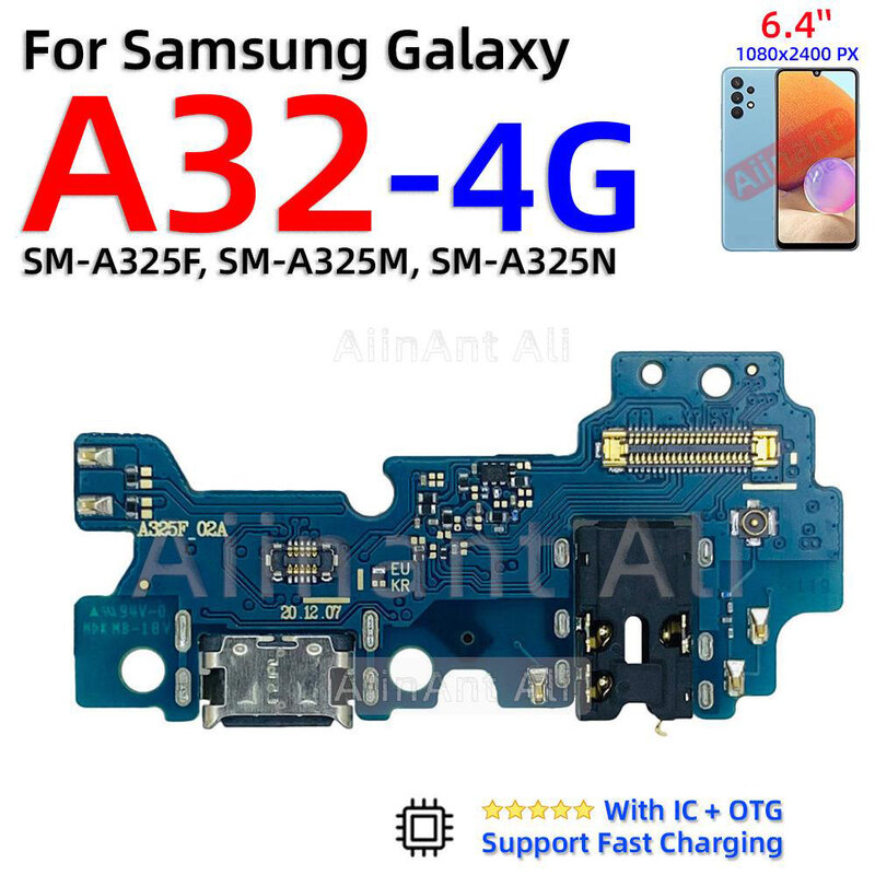 AiinAnt pengisi daya USB cepat, suku cadang 5G untuk Samsung Galaxy A30 A30s A31 A32 A32 A33 A34 A40 A40s A41 A42 4G