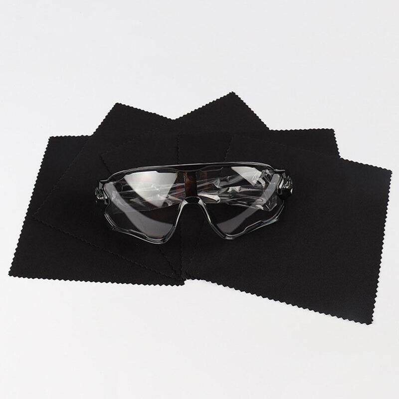 Ultra-Fine Fiber Glasses Cleaning Cloth, Black Sunglasses Lens Cloth, Tela do telefone móvel, 13x13cm, 10Pcs