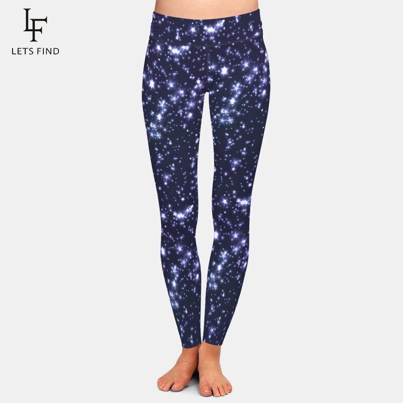 Letsfind novo 2019 imprimir leggings 3d galaxy impressão digital de cintura alta moda feminina leggings casuais