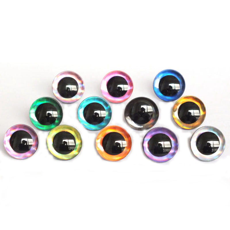 Ojos de 20 piezas para manualidades, 12 tipos de colores, 9mm, 12mm, 14mm, 16mm, 18mm, 20mm, 25mm, 30mm, 35mm