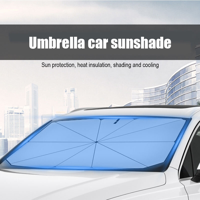 Parasole per auto parabrezza anteriore ombrello telescopico inverso concavo portaombrelli blocchi 99% di raggi Uv cappuccio in vetro