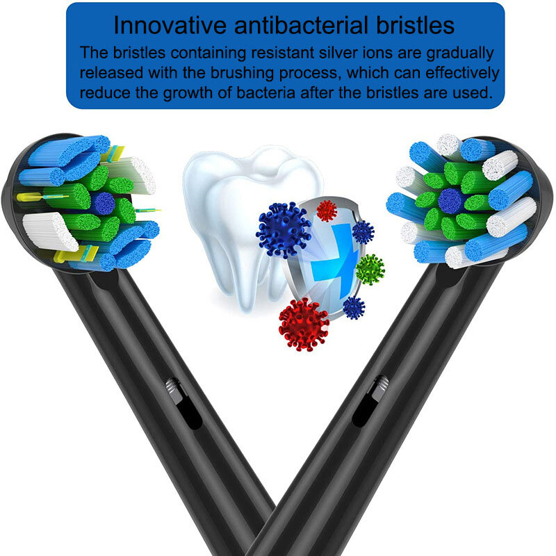 4 pz per 3D Oral B testine per spazzolino per Braun Oral B attacco pennello orale B sostituzione testine per spazzolino orale B ugelli orali B