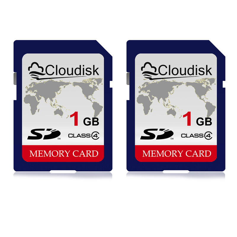 Cloudisk-cartão SD para câmera, mapa do mundo Motif, classe 4, 128MB cartões de memória, 1GB, 2pcs, 4GB, 128MB