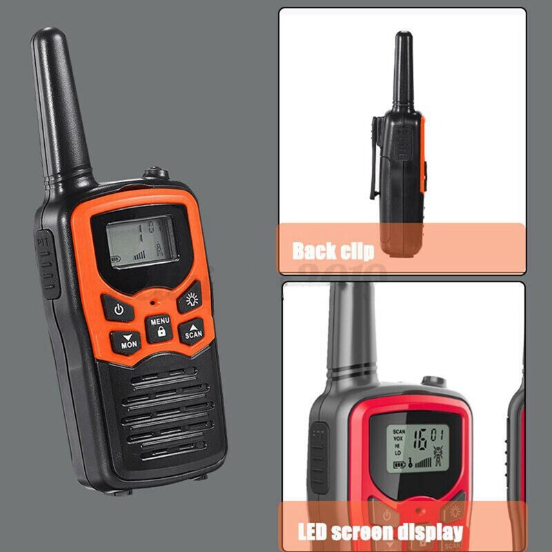 2Pcs Handheld Walkie Talkie Radio 22 Channels Set 10 Km Uhf 400-470 Mhz Dual Band Long Range Communication Transceiver