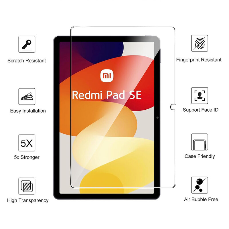 샤오미 레드미 패드 SE 태블릿 보호 필름, 11 인치 강화 유리 스크린 보호대 패드 SE 2023