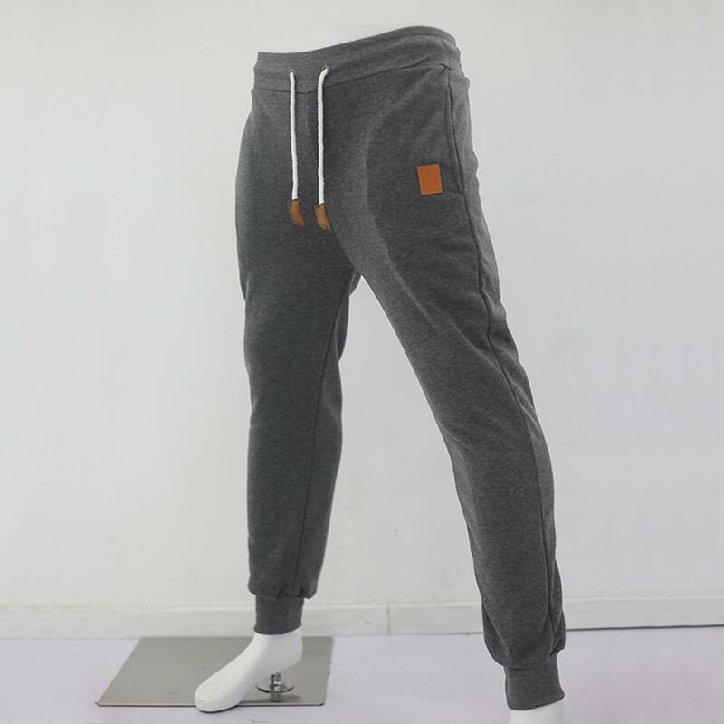 Men Sweatpants Soft Casual Men's Sweatpants with Drawstring Elastic Waist Breathable Pockets Loose Ankle-banded Long for Comfort