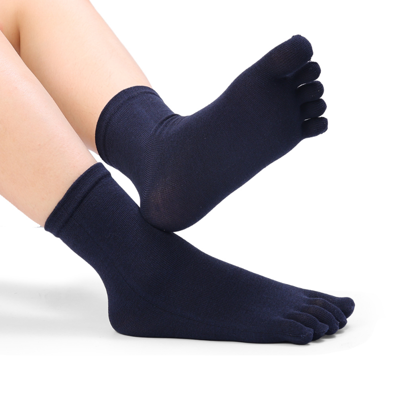 1/5Pairs Five Fingers Toe Socks Breathable Cotton Socks Unisex Sports Running Sweat Absorbent Antibacterial Ankle Crew Socks