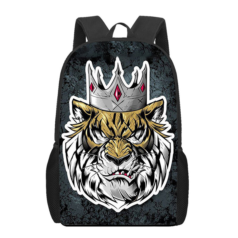 Animal Crown 3D Print School Bags for Teenage Girls Boys Casual Children Bookbags Kids Backpacks Student Large Capacity Backpack
