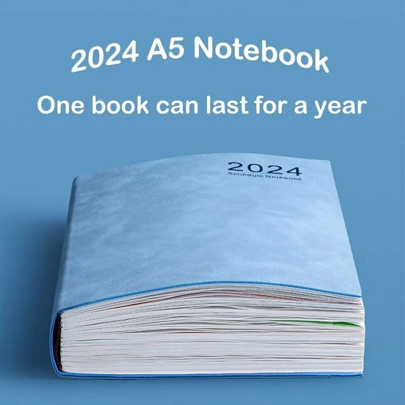 Agenda 2024 buku catatan perencana Notebook buku harian bulanan mingguan 365 hari untuk melakukan daftar catatan Pad 2024 buku catatan