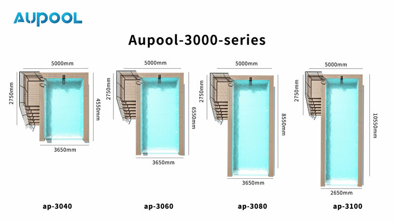 Aupool-Piscina prefabricada para exteriores, alberca grande y sin fin de vidrio acrílico transparente, 3060