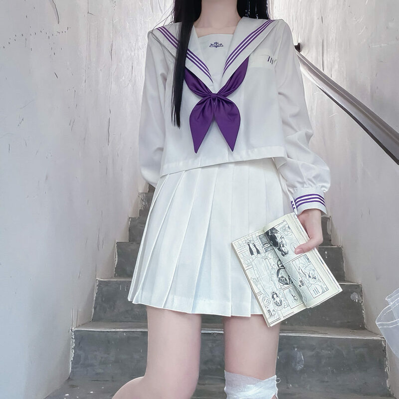 Cute Japanese Style Uniform jk uniform Japanese student JK sailor suit long-sleeved intermediate suit Cosplay-Friendly Costume