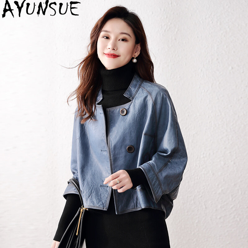 Куртка AYUNSUE из натуральной кожи для женщин, верхняя одежда из натуральной овечьей шкуры, большие размеры