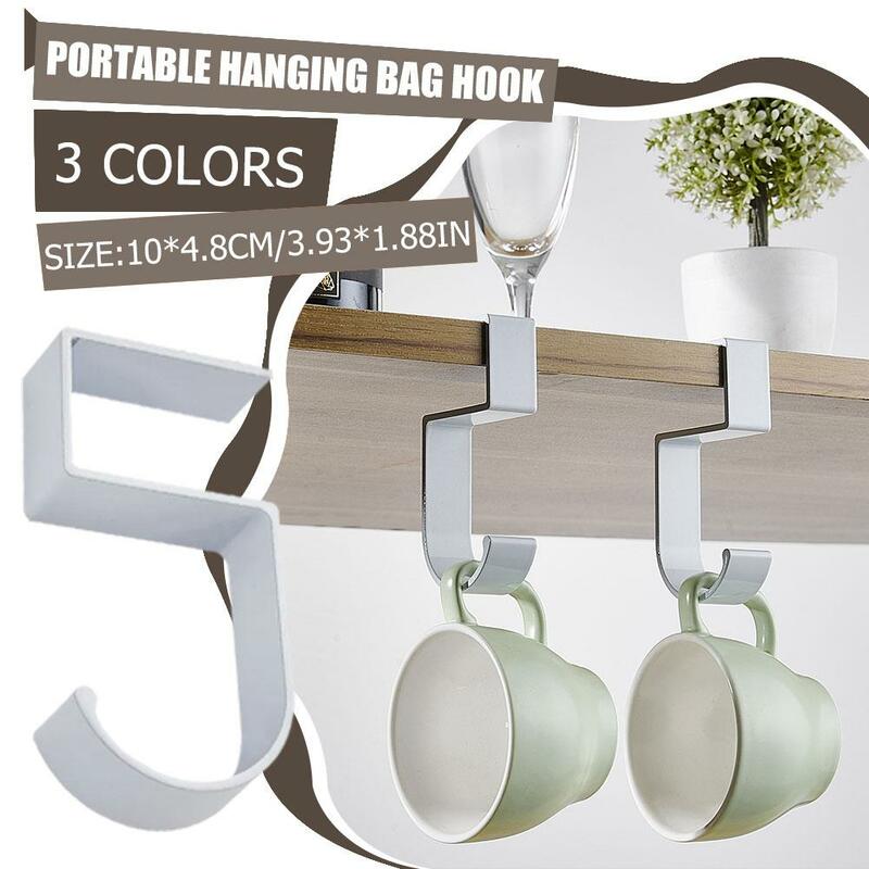 Portable Hanging Bag Hook Student Desk Side Hanging Handbag Mobile Hook Removable Bag Multi-functional Table Artifact Holde M5K0