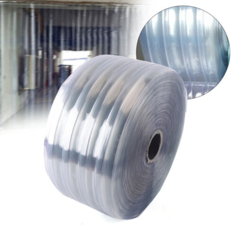 PVC Plastic Strips Curtain 164feet*7.8inches Vinyl Door Strip 1 Roll Widely Use Antistatic Door Curtain Environmentally Friendly