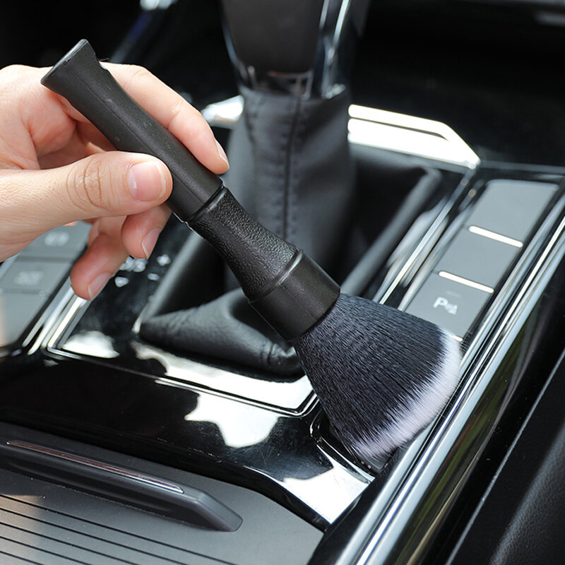 Sikat Detail Interior mobil Super lembut dengan bulu sintetis aksesori sikat lap dasbor mobil