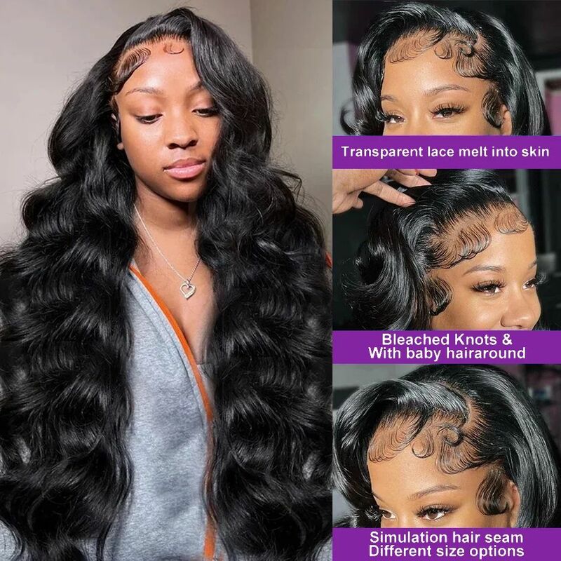 200 density body wave human hair wig 13x6 hd lace frontal brazilian wig for women choice 30 inch glueless front lace wig on sale