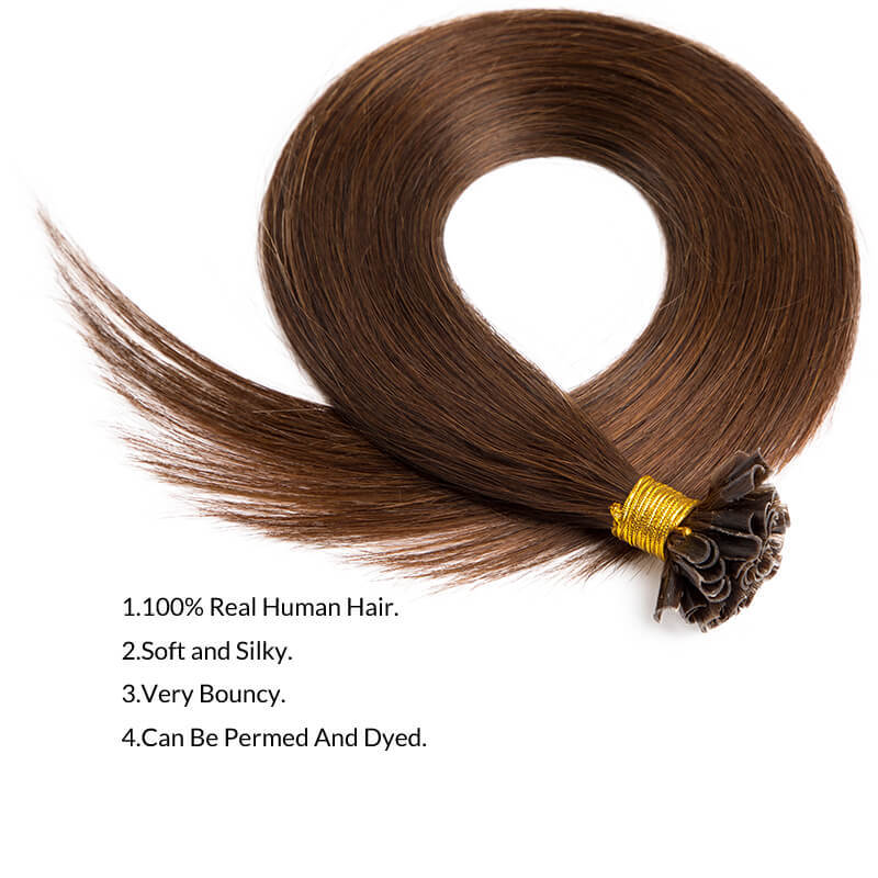 Proste włosy ludzkie przedłużanie jasnobrązowe WXMY U Tip Fusion ludzkie włosy keratyna kapsułka 50nitki włosy naturalne 12-24 Cal
