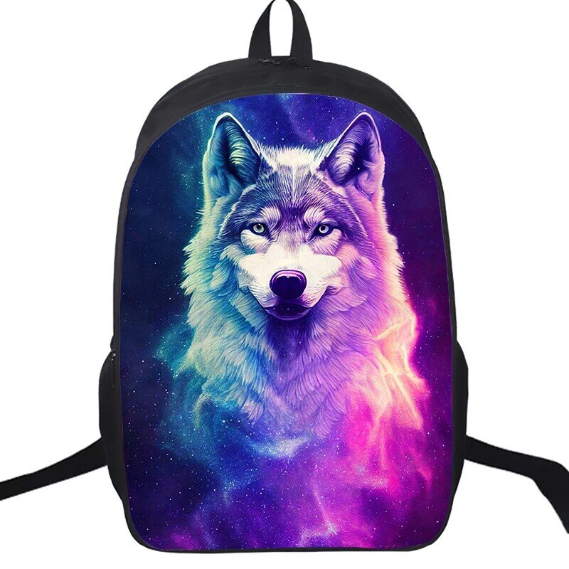 16 Inch Angry Lion Backpack Animals Elephant Wolf School Bag Teenager High Quality Bookbag Children Backpack Men Laptop Rucksack