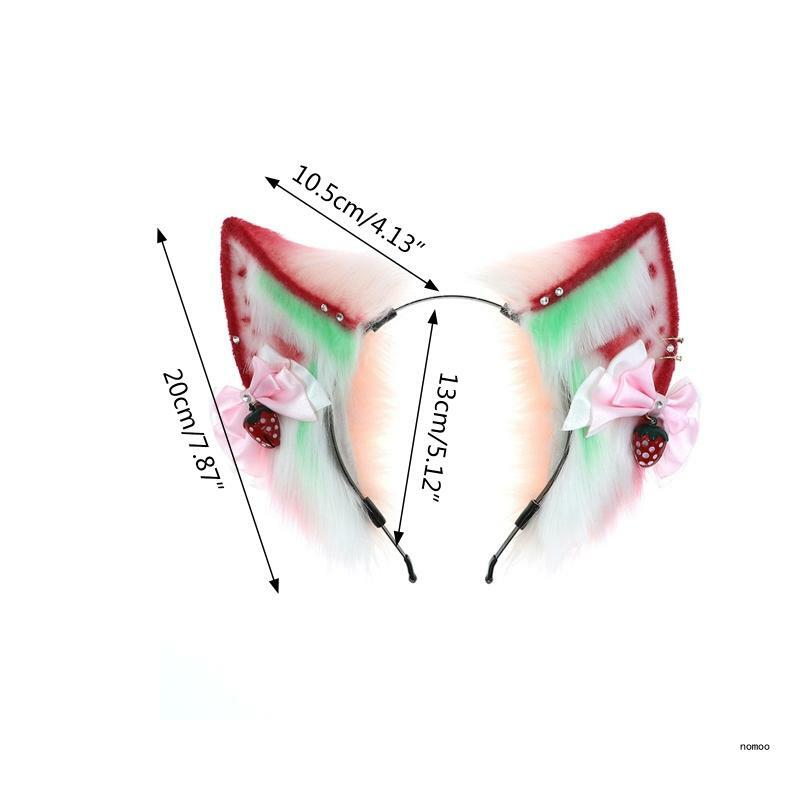 Tutto-fiammifero peluche Lolita Animal Cosplay fascia fragola per copricapo orecchie di gatto