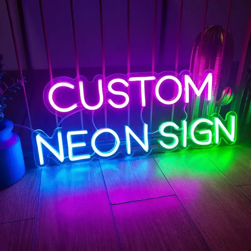 12 Colors Neon Sign Custom Led Night Light Kawaii Room Decor Wall Decoration Bedroom Wedding Gaming Signboard Lighting (1 line)