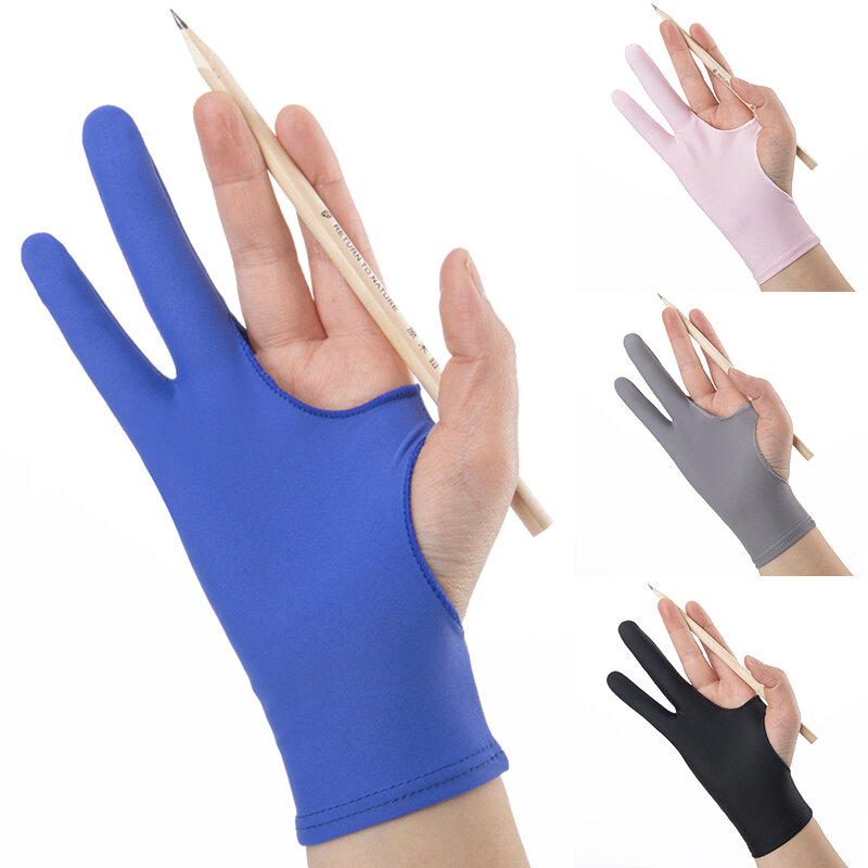 Sarung tangan Anti sentuh dua jari, sarung tangan melukis Anti sentuhan untuk menggambar Tablet, sarung tangan kanan dan kiri Anti kotor untuk papan layar iPad