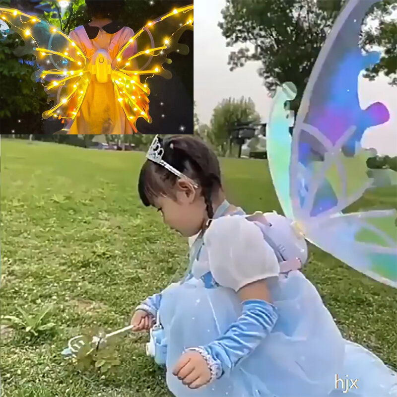 Funny Electric Flapping Elf Dragonfly Butterfly Wings Girls Bionic Toys Kids Boy Halloween Music Lighting Dinosaur Wing Children
