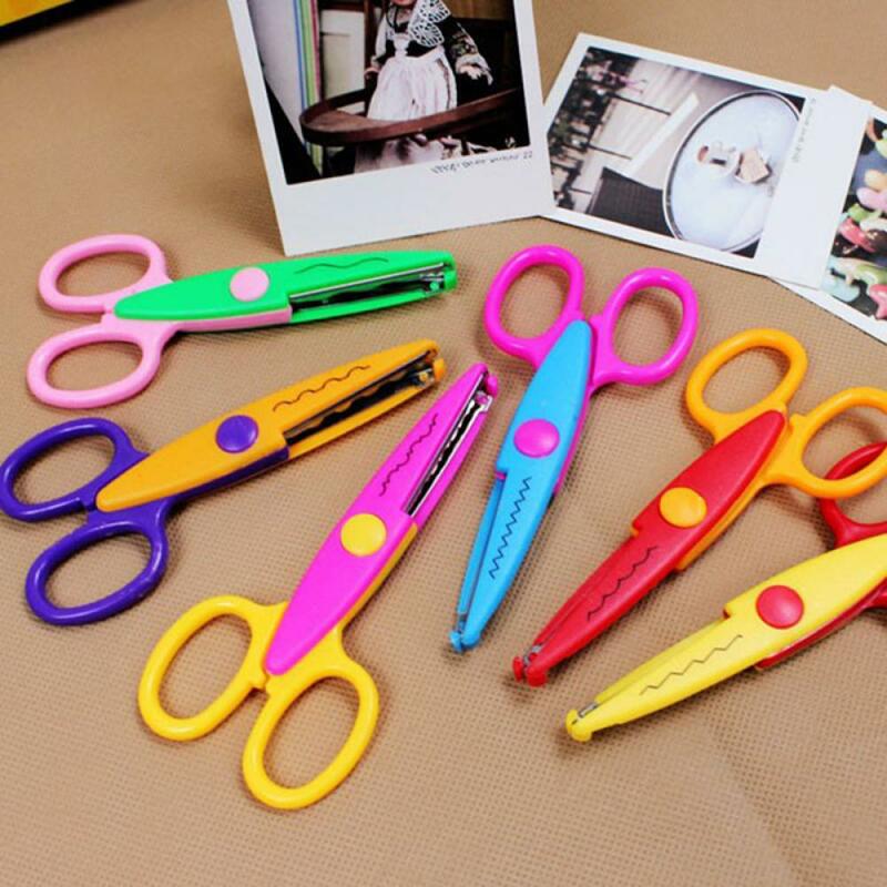 1PC Patterned Lace Scissors DIY photo album special  Handmade Craft Tool  Decorative Photo Card Safe Development Supplies