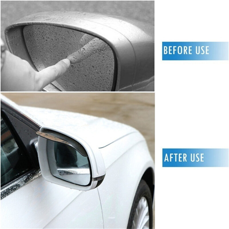 2Pcs Universal Rearview Mirror Rain Eyebrow PVC Auto Mirror Rain Shield Shade Cover Protector Guard PVC Rainproof Blade Cover