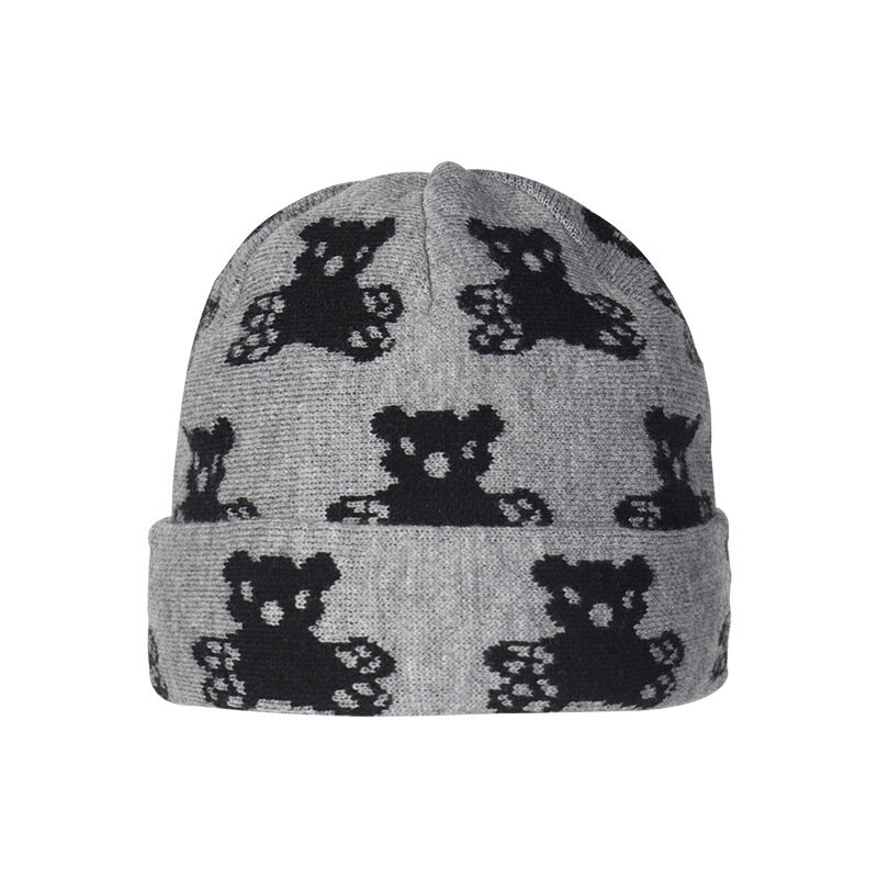 Gorra invierno mujer chapéus de lã de urso dos desenhos animados para mulheres inverno quente proteção de orelha chapéu de malha