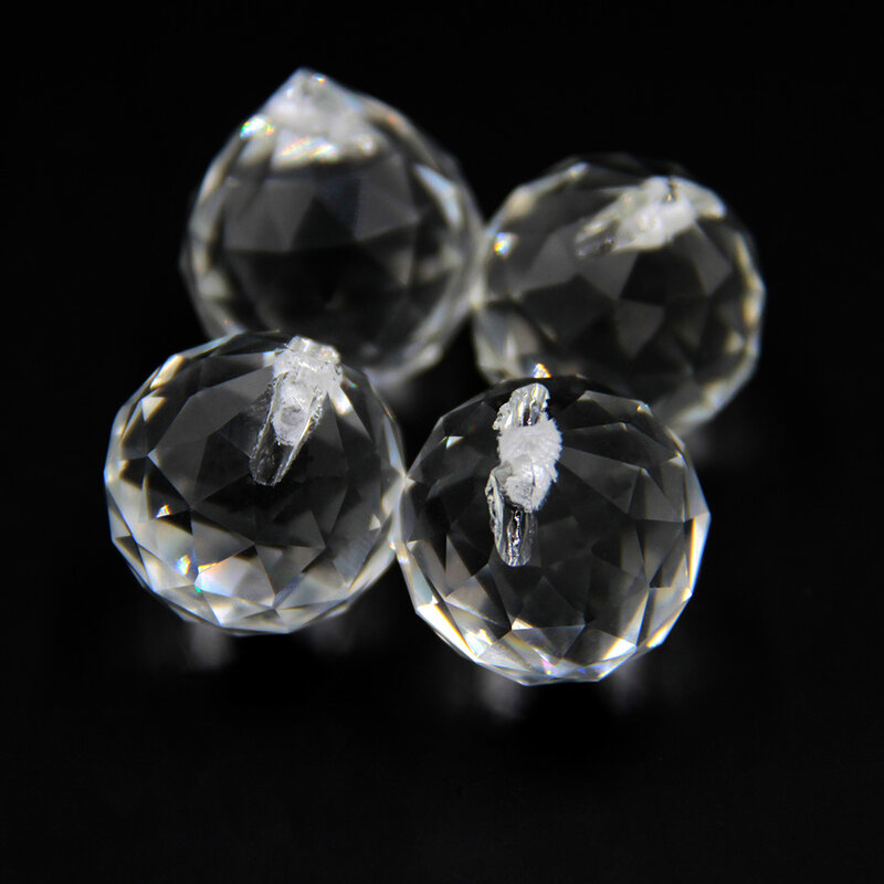 20mm 1 buah bola kaca kristal bening untuk lampu gantung liontin kaca prisma bersinar untuk dijual