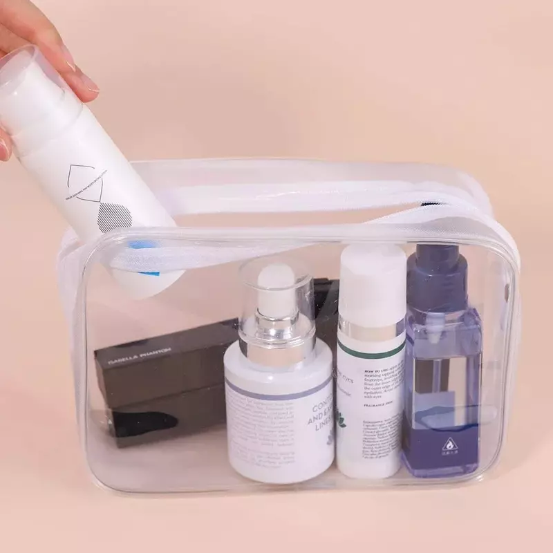 S M L Transparent Storage Beauty Case Make Up Pouch PVC Bags Travel Organizer Beautician Cosmetic Holder Clear Makeup Cases