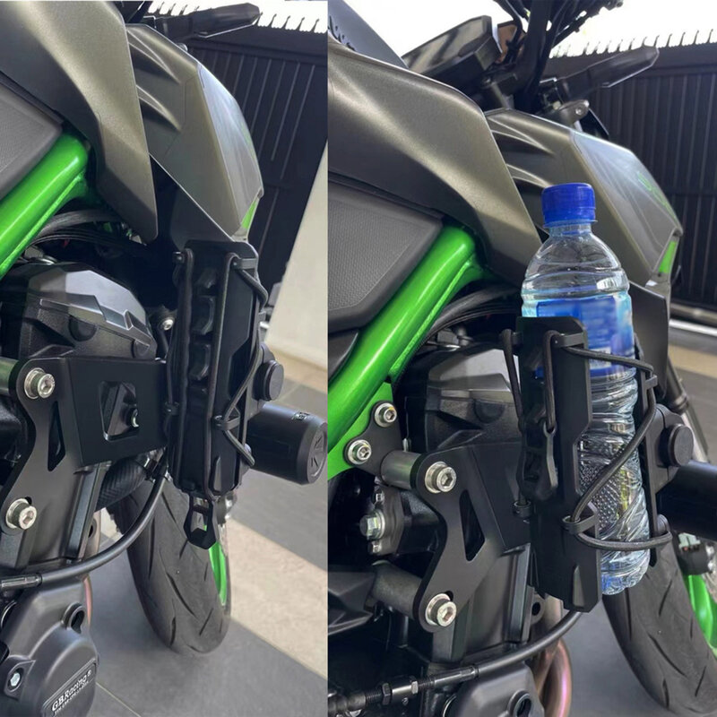 Motorcycle Cup Holder, 22mm-25mm Protective Bumper Water Bottle Holder, 360° Rotation Expandable Design, Beverage Bottle Holder