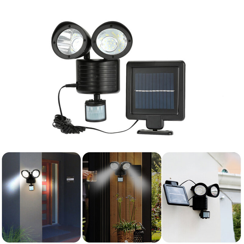 22 LED Dual Security Detector Solar Spot Light sensore di movimento proiettore applique da parete per esterni per la vendita all'ingrosso di paesaggi da giardino