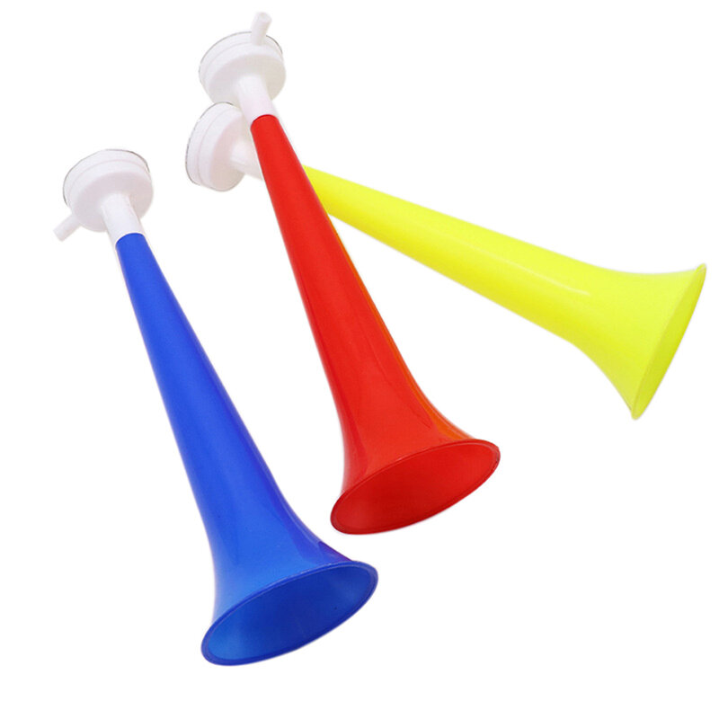 Sorak tanduk plastik sepak bola penggemar permainan cheerleader alat peraga Vuvuzela anak-anak trompet sepak bola sorak tanduk
