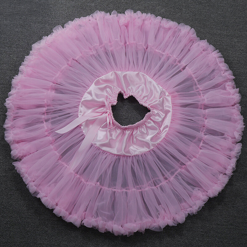 Vintage krótkie bufiaste tiulowe damskie różowe podspódniczki ślubne halki