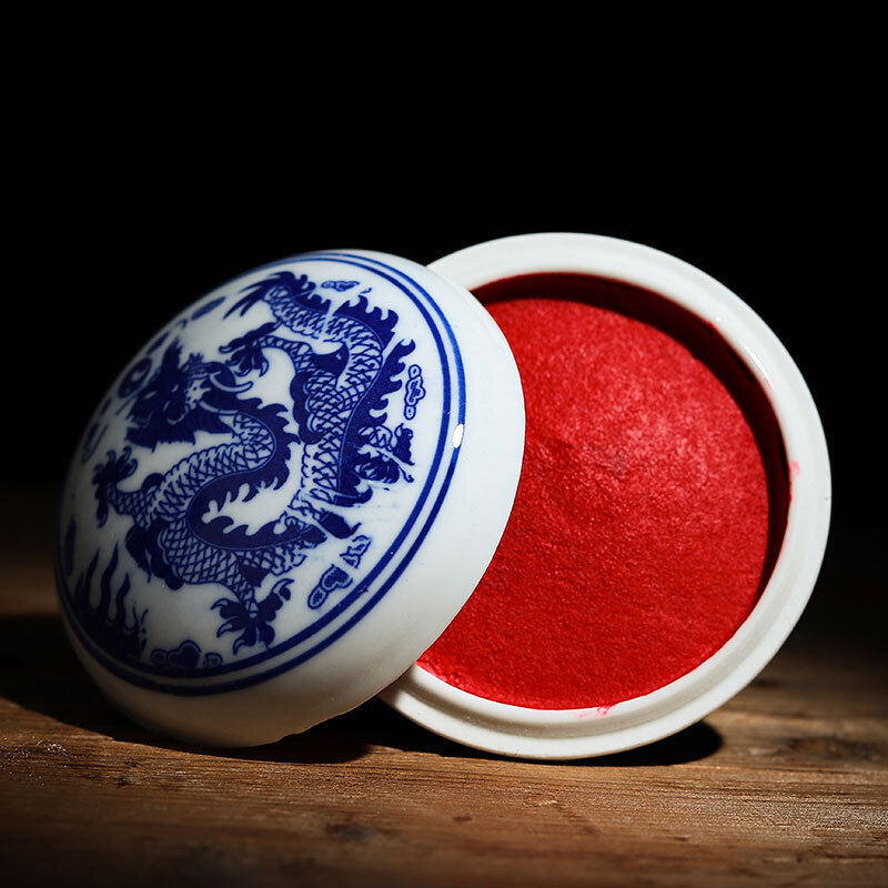 สไตล์จีนและพิมพ์โคลนจีนแท้ภาพวาด Copybooks ตัวอักษร Seal สไตล์โบราณสีแดง Cinnabar การพิมพ์โคลนน้ำมัน