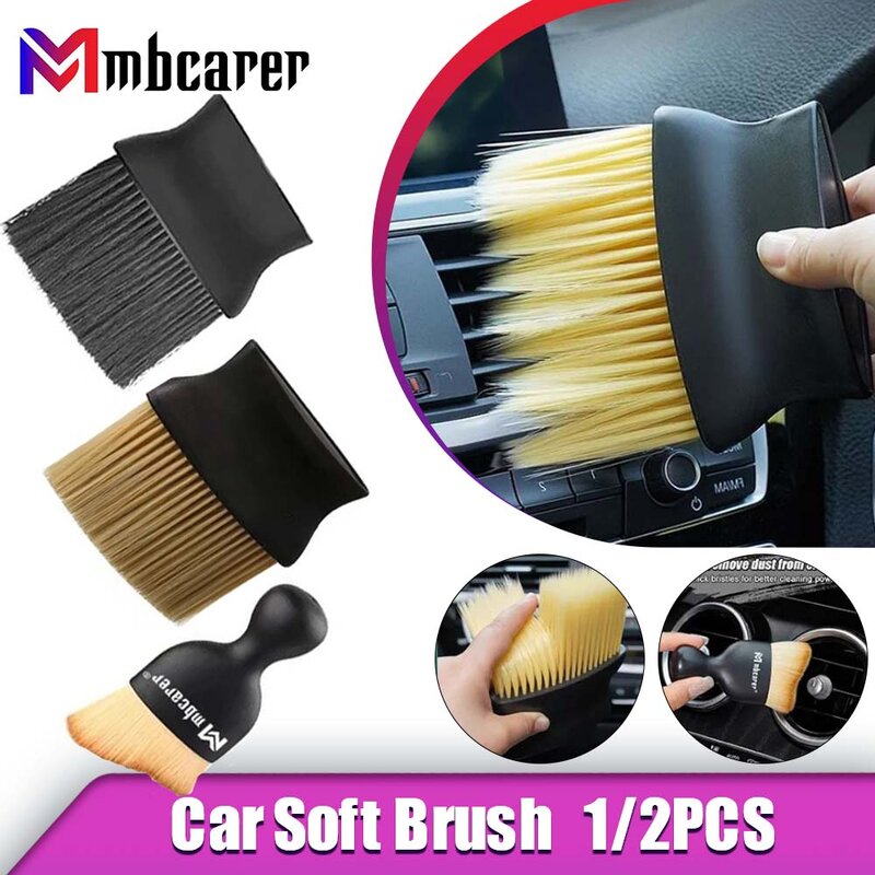 Herramienta de limpieza Interior de coche, cepillo de limpieza de salida de aire acondicionado, cepillo suave para hendiduras, eliminación de polvo, artefacto