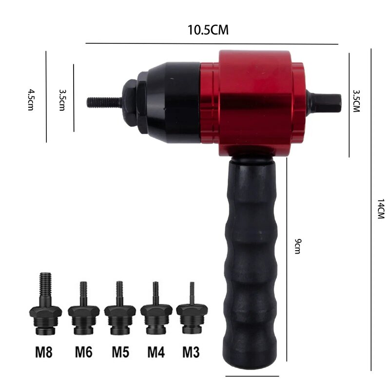 Electric Rivet Gun Removable Electric M3 M4 M5 M6 M8 Rivet Nut Tool Adapter Insert Nut Pull Riveting Tool For Electric Drill
