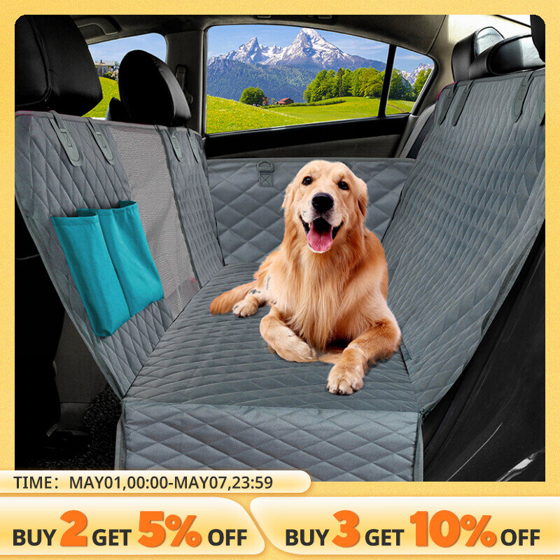 더블 지퍼 자동차 애완 동물 시트 패드, 방수 방진, 다중 모델에 적합, 단색 자동차 뒷좌석 쿠션, 143 × 153cm