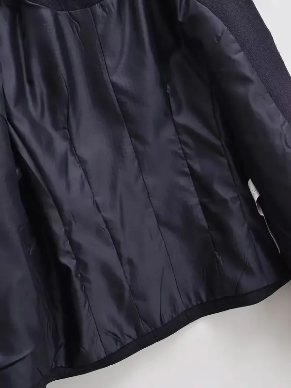 Женский Повседневный блейзер с карманами, винтажный пиджак с воротником-стойкой и длинным рукавом, шикарная верхняя одежда с пряжкой, новинка 2023