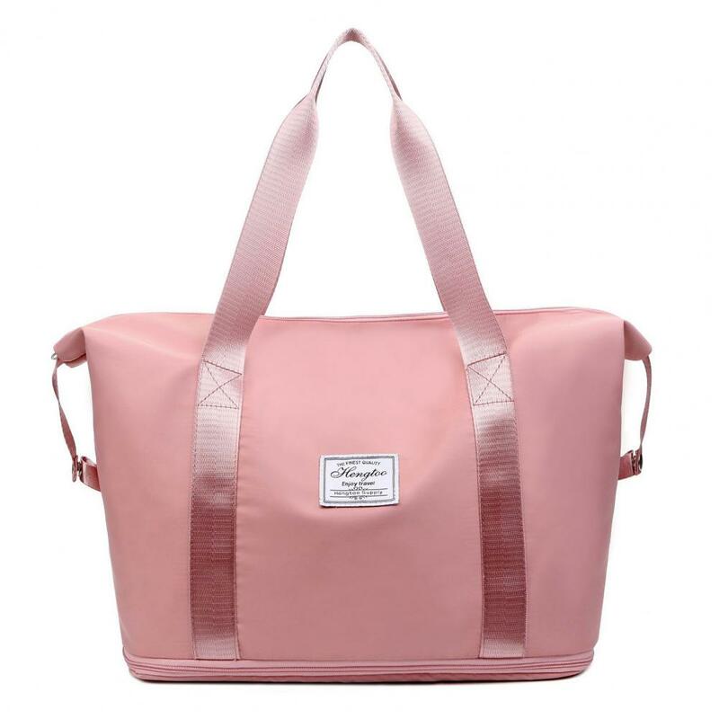 Comfortable Handle Travel Bag Versatile 20-35l Women Travel Bag with Zipper Closure Retractable Bottom Firm for Overnight