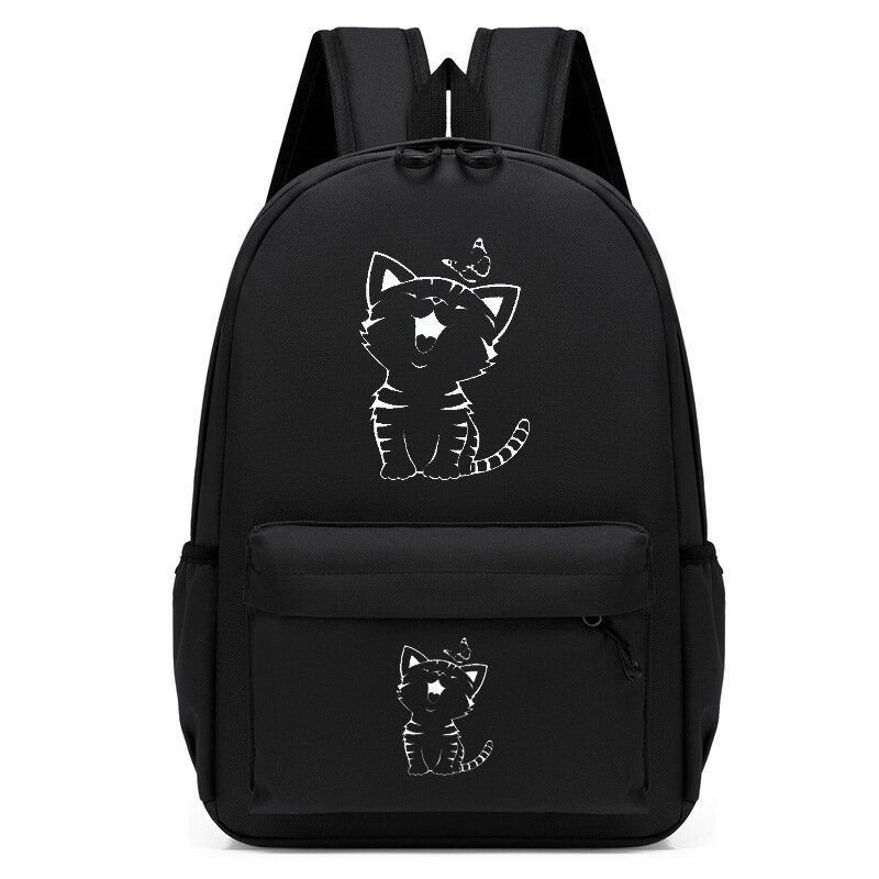 Tas punggung anak perempuan, ransel sekolah kartun kucing lucu, tas sekolah anak TK, tas buku Chibi, ransel perjalanan anak perempuan, tas punggung sekolah pelajar