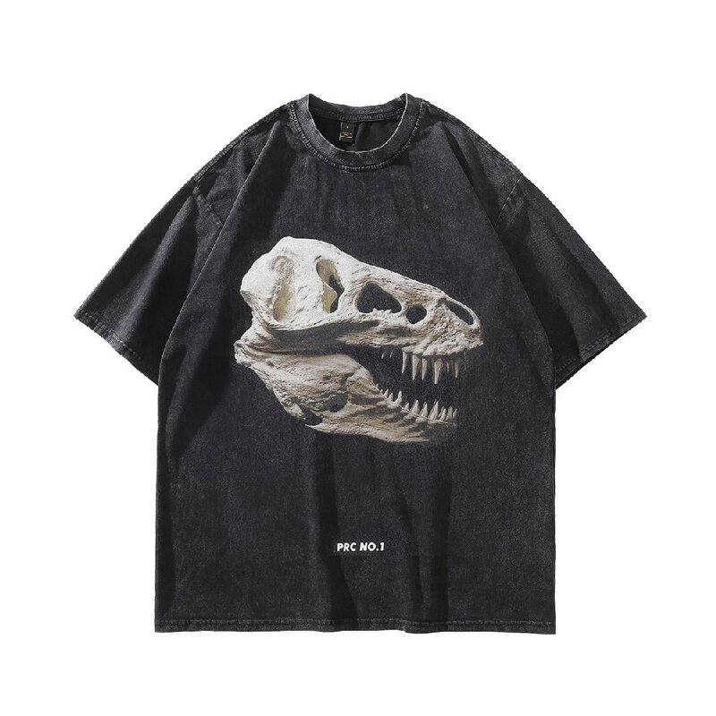 Sommer mode übergroße Plus Size Dinosaurier fossile Grafik T-Shirt für Frauen Männer Kurzarm ästhetische T-Shirts Tops Streetwear