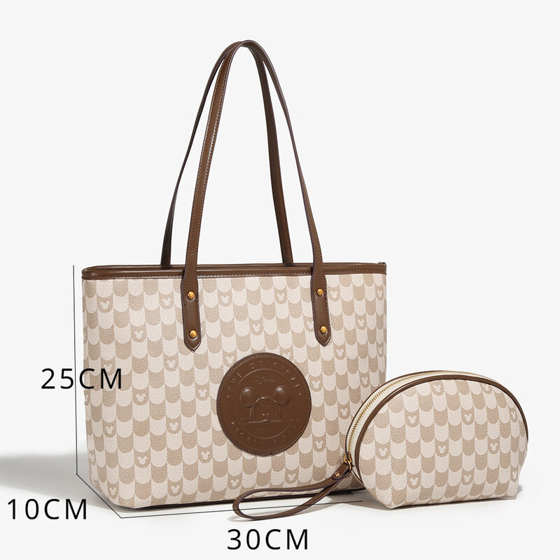ディズニー-女性用ミッキーとハンドバッグ,大容量,素敵な財布