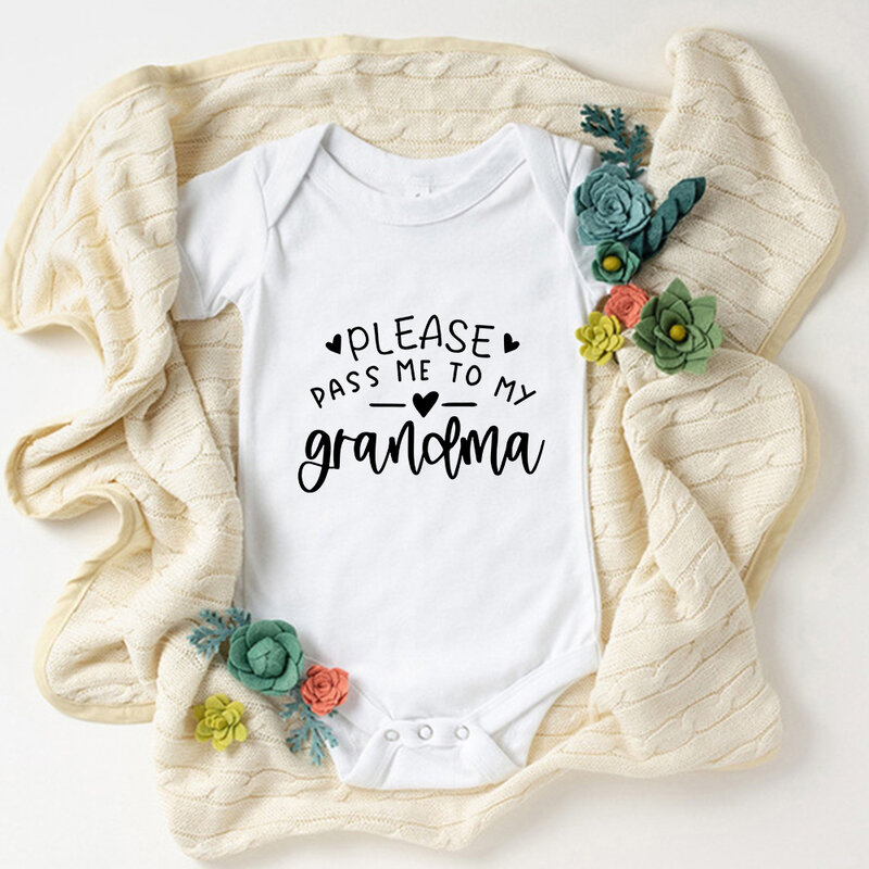 Newborn Jumpsuit Adorable 100% Cotton Baby Bodysuits - Let Grandma Know How Much You Love Her with a Sweet Letter Print Onesie!