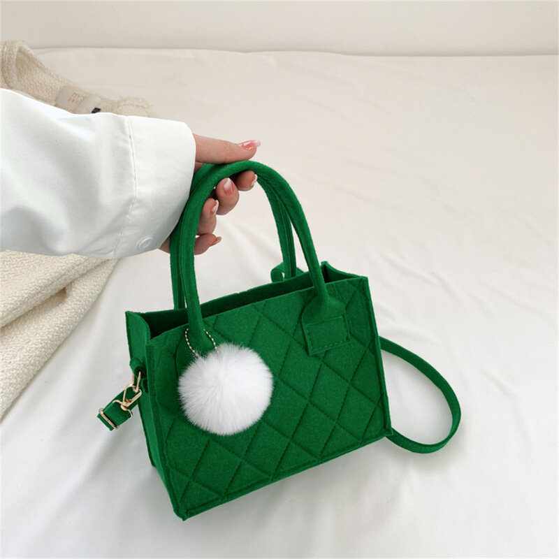 Frauen kleine quadratische Tasche neue einfache und vielseitige lässige Handtasche Mode beliebte Filz One shoulder Umhängetasche