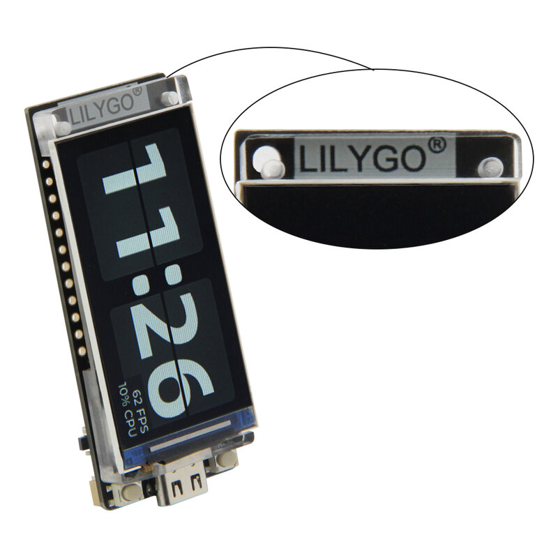 LILYGO® T-Display-S3 ESP32-S3 1.9นิ้ว ST7789จอแสดงผล LCD บอร์ดพัฒนา WIFI บลูทูธ5.0ไร้สายโมดูล170*320ความละเอียด