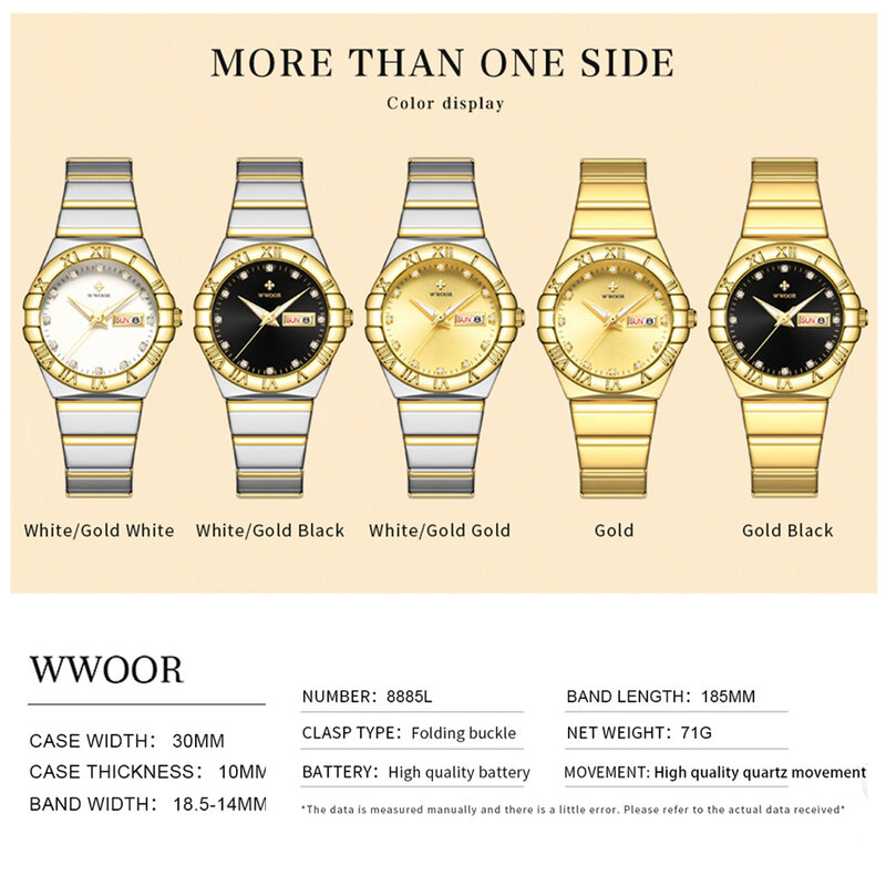 WWOOR Mujer nowe mody biały damski zegarek z diamentami Top marka luksusowy zegarek na rękę proste kobiety sukienka mały zegarek Relogio Feminino