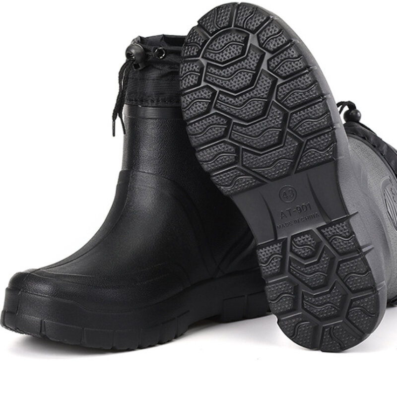 Męskie kalosze wiatroszczelne bawełniane kalosze męskie EVA ciepła, jasna buty przeciwdeszczowe męskie praca na zewnątrz buty wędkarskie myjnia samochodowa gumowe buty